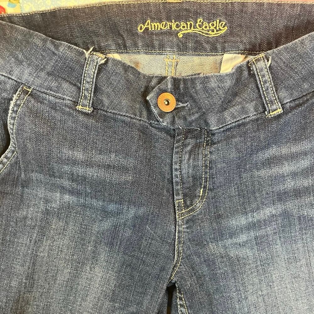 American Eagle Y2K dark wash flare jeans, size 14. - Picture 2 of 5